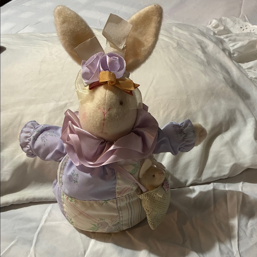 Adorable Plush Bunny with Lavender and Cream Accents Ventige